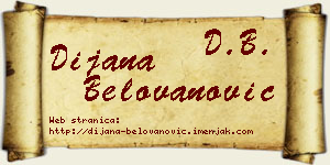 Dijana Belovanović vizit kartica